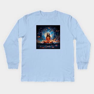 Fish Dreams, Spiritual Aquatic Meditation Kids Long Sleeve T-Shirt